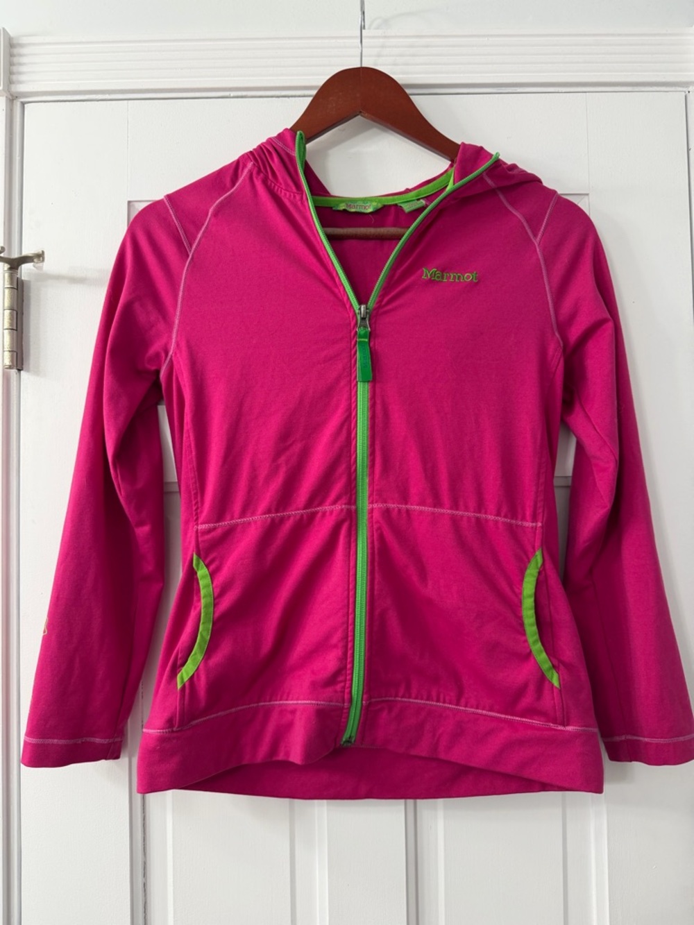 Marmot Fuchsia Top with Lime Green Trim